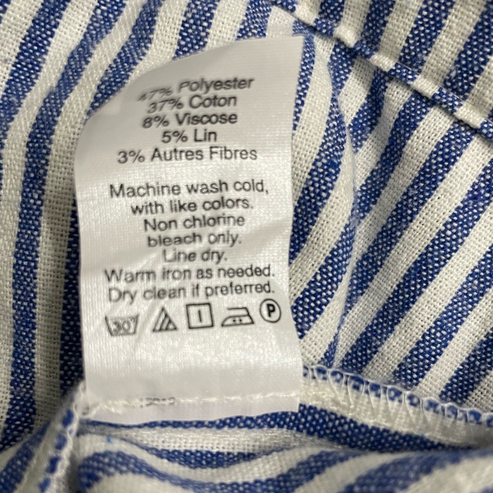J. Crew Blue and White Ruffled Blouse - Picture 7 of 7